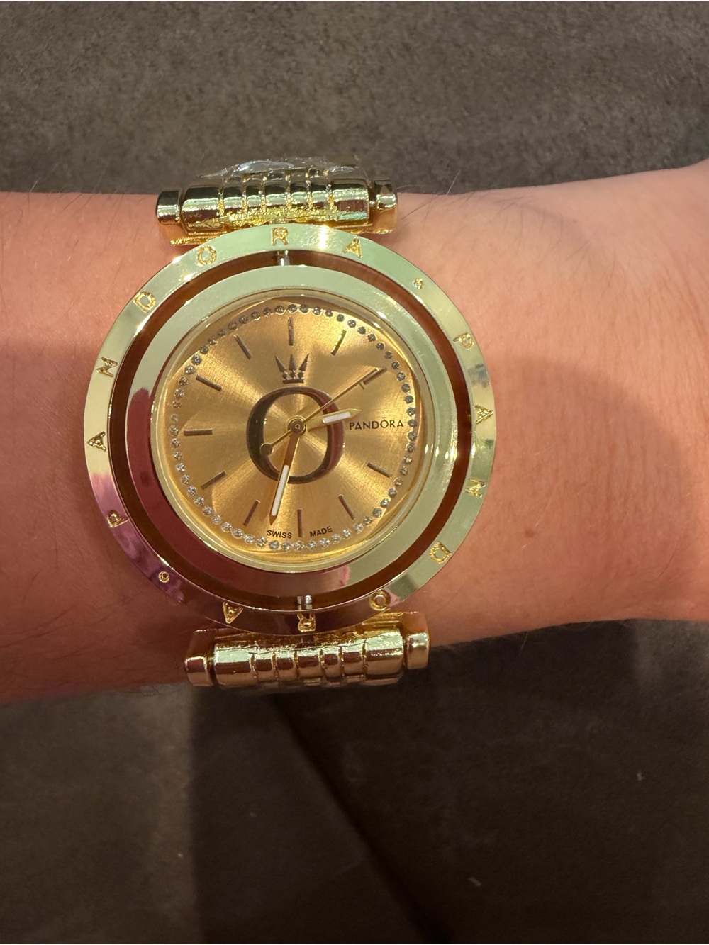 New Pandora Gold-Tone Women's Round Bracelet Watch